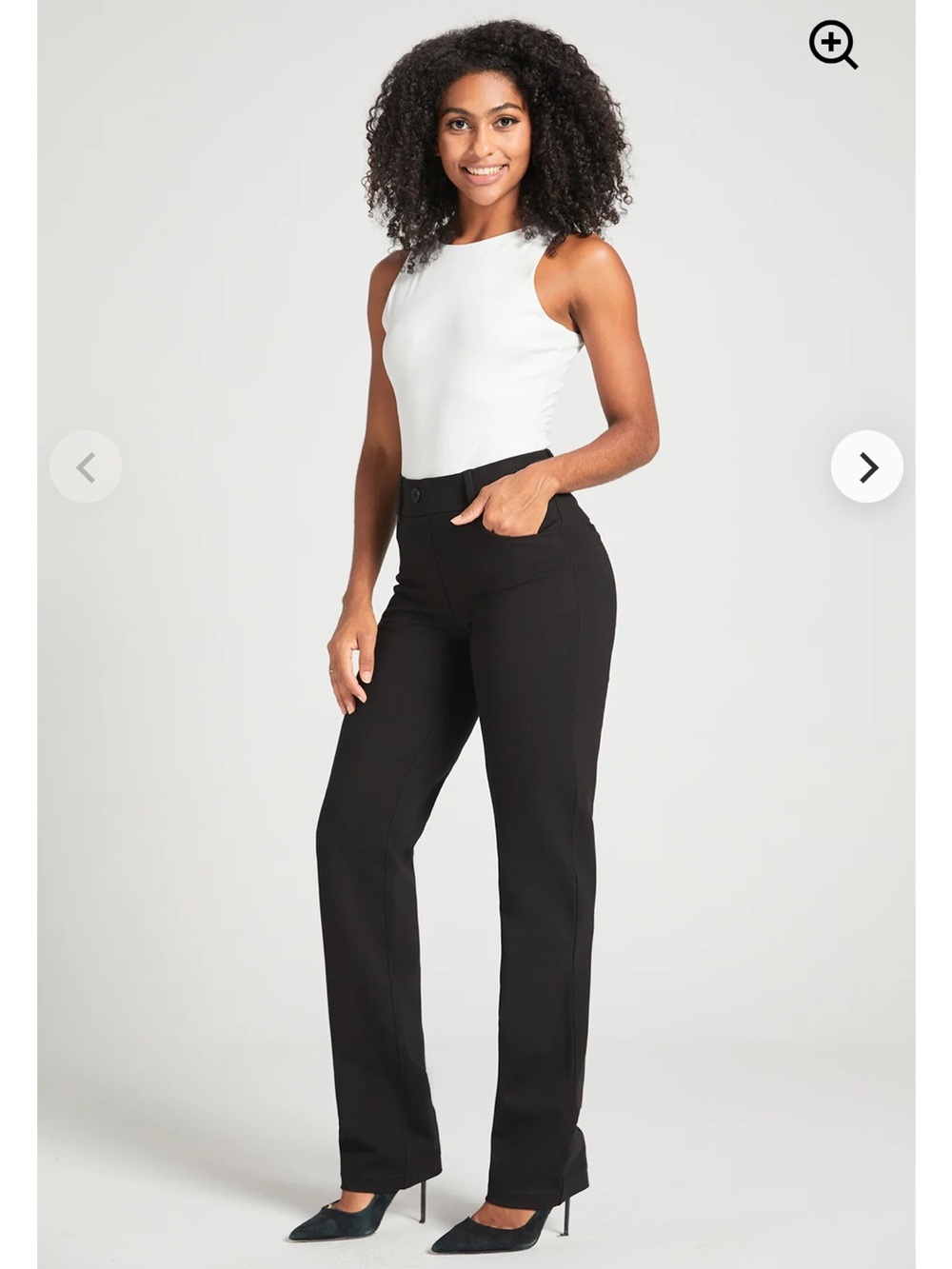 Women’s Black Straight-Leg 7-pocket Dress Pants - bin 2